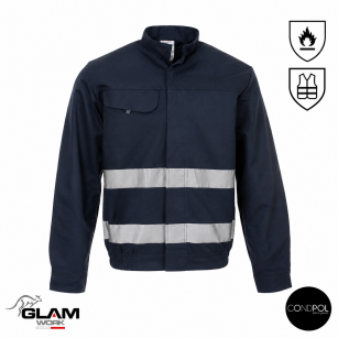 Bluza ochronna ORION trudnopalna odblaskowa granat