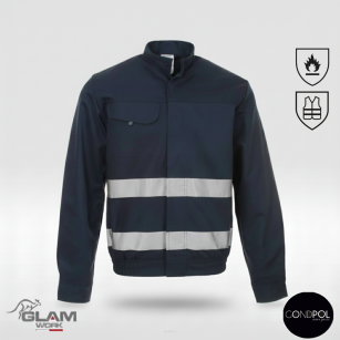 Bluza ochronna trudnopalna odblaskowa ORION(granat)-produkt Gondpol