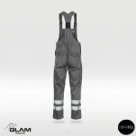 Spodnie ochronne trudnopalne z odblaskiem(szary)-produkt Gondpol - 2