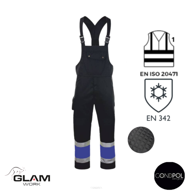 Spodnie ochronne ocieplane odblaskowe GRYF(czarno niebieskie)-produkt Gondpol