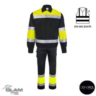 Komplet do pracy z odblaskiem Gryf (spodnie do pasa)