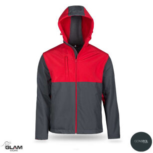 Kurtka softshell szaro-czerwona 