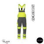 Ubranie ochronne multifunkcyjne odblask ORION(żółto szare certyfikat) spodnie ogrodniczki lub na pasku-produkt Gondpol - 2