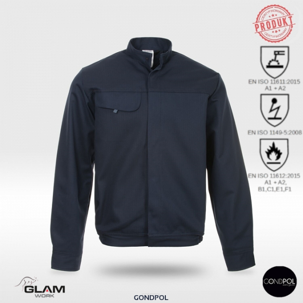 Bluza ochrona trudnopalna antystatyczna wzmacniana ORION(granat)-produkt Gondpol
