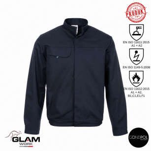 Bluza ochrona ORION trudnopalna antystatyczna wzmacniana granat