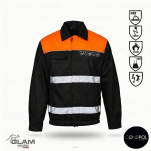 Ubranie ochronne multifunkcyjne odblask ORION(czarno-pomarańczowe certyfikat) spodnie ogrodniczki lub na pasku-produkt Gondpol - 2