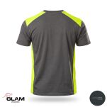 T-SHIRT bawełniany szaro-fluo - 2