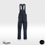 Spodnie ochronne trudnopalne antystatyczne spawacz ORION(granat certyfikat)-produkt Gondpol - 2