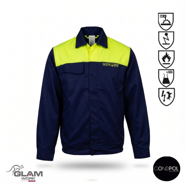 Bluza ochronna multifunkcyjna ORION (granatowo-żółta certyfikat)-produkt Gondpol