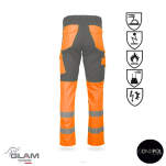 Spodnie ochronne multifunkcyjne odblaskowe ORION(szaro-pomarańczowe certyfikat).-produk Gondpol - 2