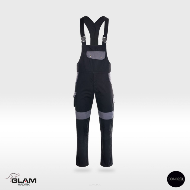 Spodnie ochronne ogrodniczki ORION(czarne-popiel)produkt Gondpol