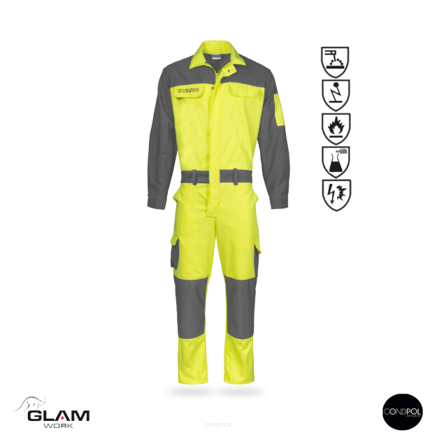 Kombinezon ubranie ochronnemultifunkcyjne odblaskowe ORION(żółto-czarny)-produkt Gondpol