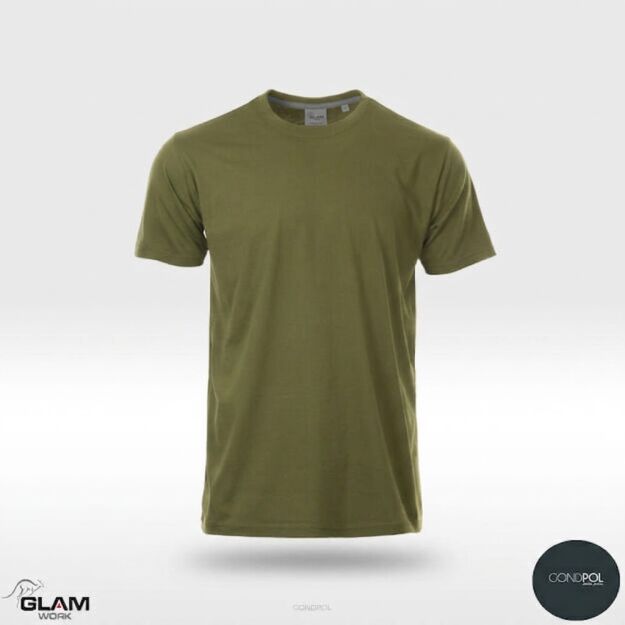 T-SHIRT bawełniany oliwkowy