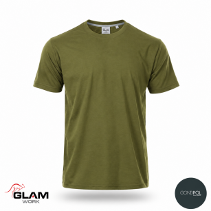 T-SHIRT bawełniany oliwkowy