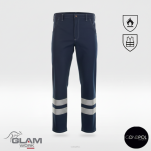 Ubranie ochronne trudnopalne granatowe z odblaskiem (bluza spodnie ogrodniczki lub pasek)produkt Gondpol - 4