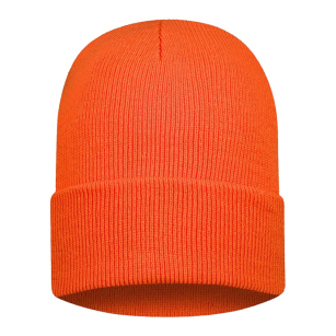 Czapka dzianinowa bawełniana pomarańcz-produkt Polski
