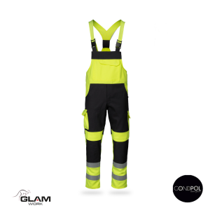 Spodnie ochronne duo odblaskowe GRYF(czarno-żółte ogrodniczki) produkt Gondpol