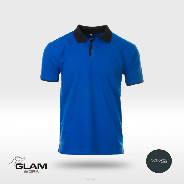 Koszulka  ochronna polo bawełniana niebiesko-czarna - Gondpol
