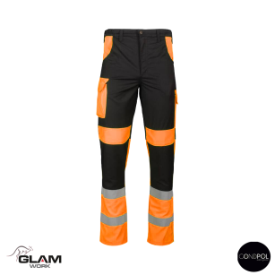 Spodnie ochronne odblaskowe pasek GRYF(czarno-pomarańczowe)produkt Gondpol