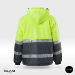 Kurtka ochronna ocieplana polarem odblaskowa WINTER(żółto popiel)-produkt Gondpol - 3