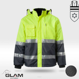 Kurtka ochronna ocieplana polarem odblaskowa WINTER(żółto popiel)-produkt Gondpol