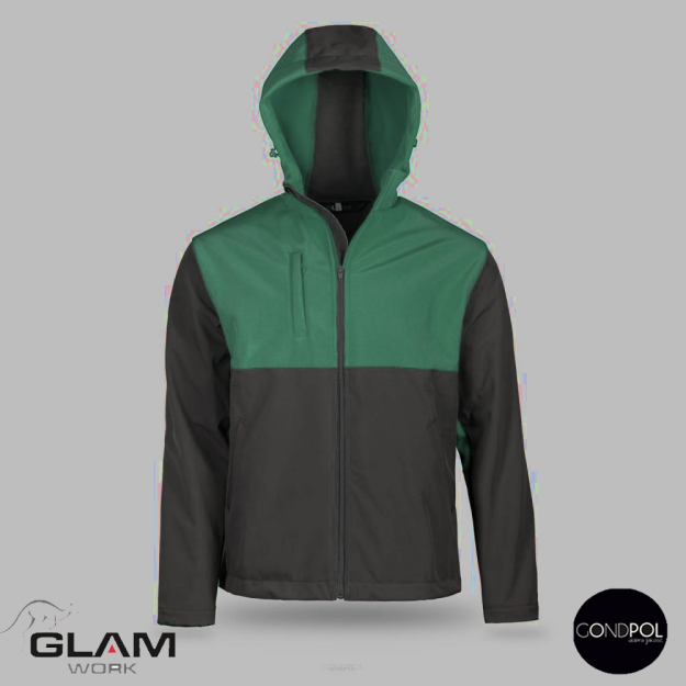 Kurtka ochronna ocieplana  softshell DUO(czarno-zielona)produkt Gondpol