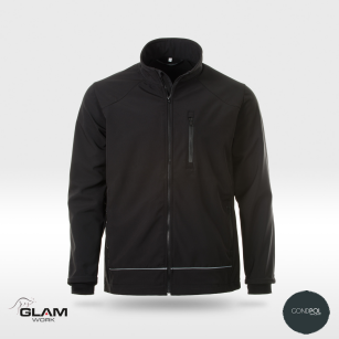 Kurtka ochronna ocieplana sofshell czarna)-produkt Gondpol