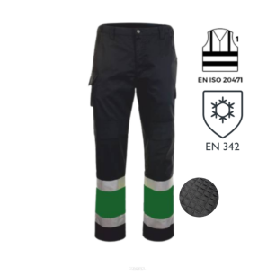 Spodnie ochronne ocieplane z odblaskiem GRYF(czarno- zielone)produkt Gondpol