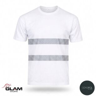 T-SHIRT bawełniany odblaskowy biały