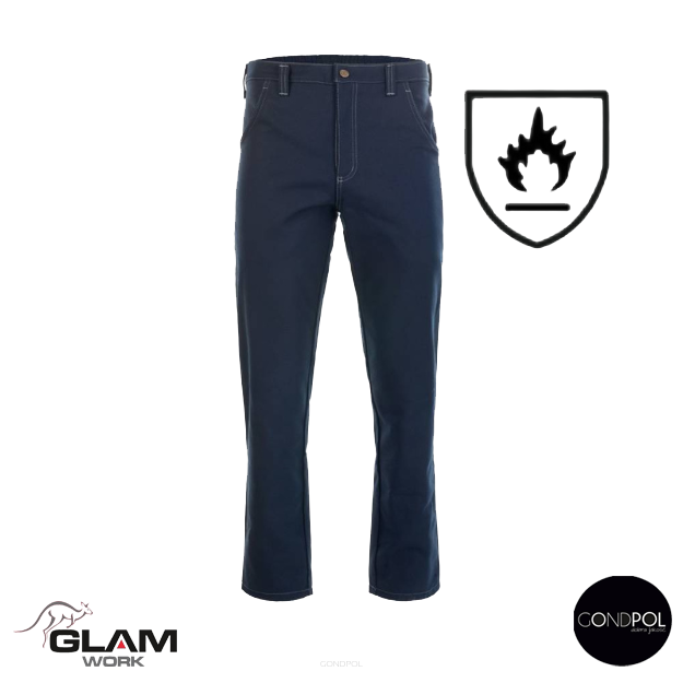 Spodnie ochronne trudnopalne pasek(granat)produkt Gondpol