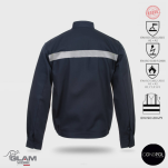 Bluza ochronna trudnopalna antystatyczna odblaskowa ORION granat certyfikat - 2