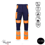 Ubranie ochronne multifunkcyjne odblask ORION(granatowo-pomarańczowe certyfikat) spodnie ogrodniczki lub na pasku-produkt Gondpol - 2