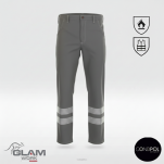 Ubranie ochronne trudnopalne szare z odblaskiem (bluza spodnie ogrodniczki lub pasek)produkt Gondpol - 3