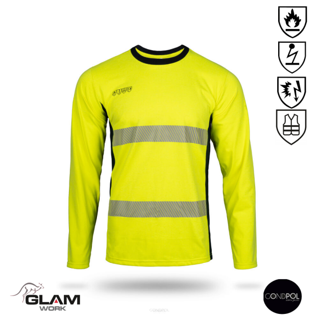 Koszulka ochronna trudnopalna antystatyczna odblask długi rękaw.-produkt Gondpol