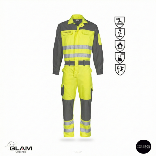 Kombinezon ochronny multifunkcyjny odblaskowy ORION(żółto-czarny)-produkt Gondpol