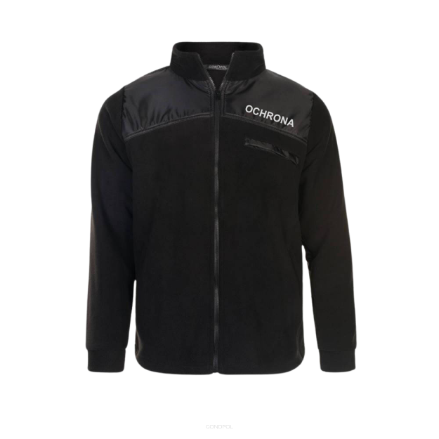 Bluza polarowa dla pracowników ochrony z nadrukiem(czarna)-produkt Gondpol