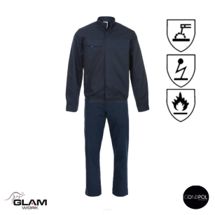 Ubranie ochronne trudnopalne antystatyczne ORION z certyfikatem (spodnie na pasku lub ogrodniczki)-produkt Gondpol