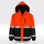 Kurtka ochronna ocieplana polarem odblaskowa WINTER(pomarańcz-czarna)produkt Gondpol - 2