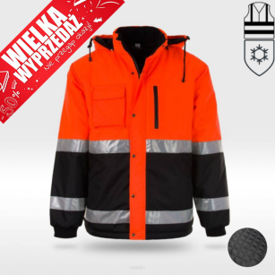 Kurtka ochronna ocieplana polarem odblaskowa WINTER(pomarańcz-czarna)produkt Gondpol