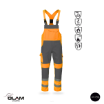 Ubranie ochronne multifunkcyjne odblask ORION(szaro-pomarańczowe certyfikat) spodnie ogrodniczki lub na pasku-produkt Gondpol - 3