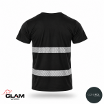 T-SHIRT bawełniany odblaskowy czarny - 2
