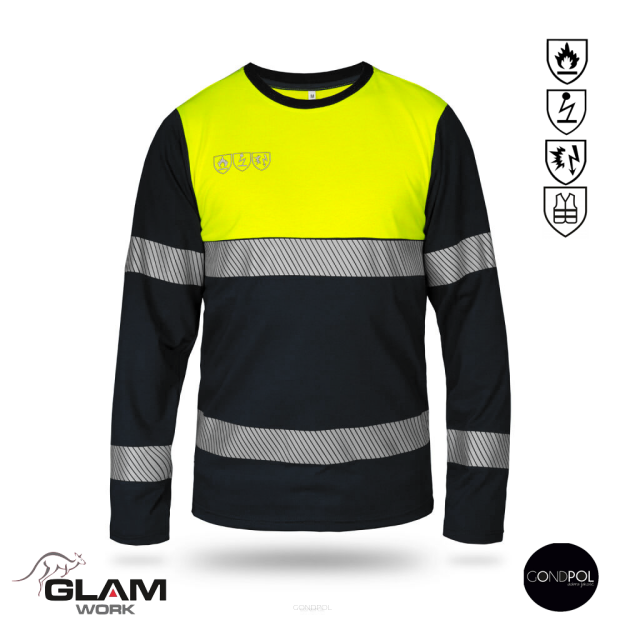 Koszulka ochronna trudnopalna antystatyczna odblaskowa długi rękaw-produkt Gondpol