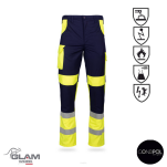 Ubranie ochronne multifunkcyjne odblask ORION(granatowo-żółte certyfikat) spodnie ogrodniczki lub na pasku-produkt Gondpol - 2