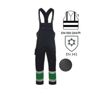 Spodnie ochronne ocieplane odblaskowe (czarno zielone)-produkt Gondpol