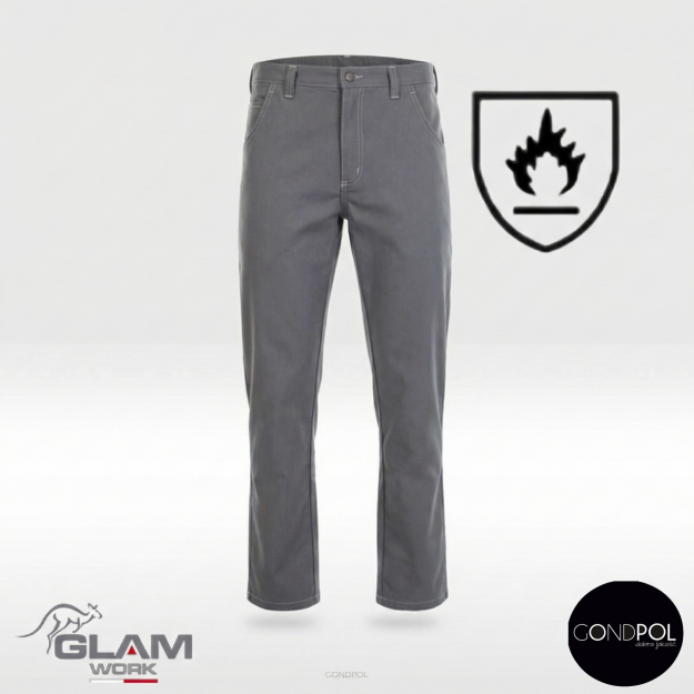 Spodnie ochronne trudnopalne pasek dla spawacza(popiel)-produkt Gondpol