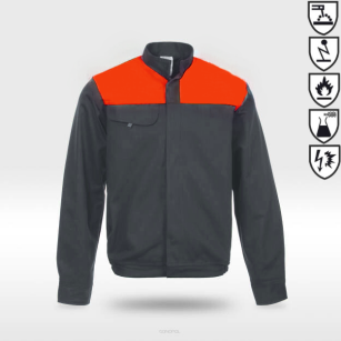 Bluza ochronna multifunkcyjna ORION czerwono szara certyfikat