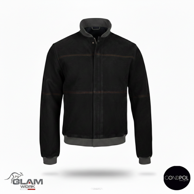 Bluza ochronna skórzana dla spawacza(czarna brązowa)-produkt Gondpol