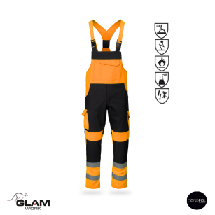 Spodnie ochronne multifunkcyjne ORION(czarno-pomarańczowe certyfikat)-produkt Gondpol