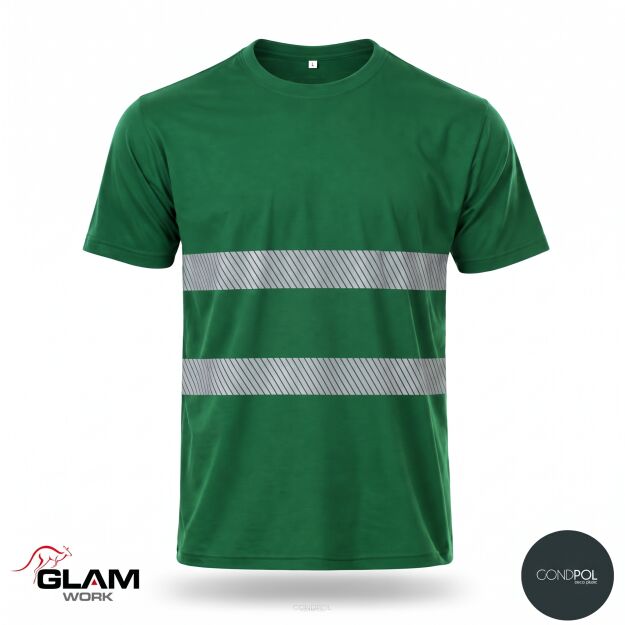 T-SHIRT bawełniany odblaskowy zielony
