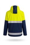 Kurtka softshell odblaskowa DUO z kapturem żółto-granatowa – Gondpol - 2